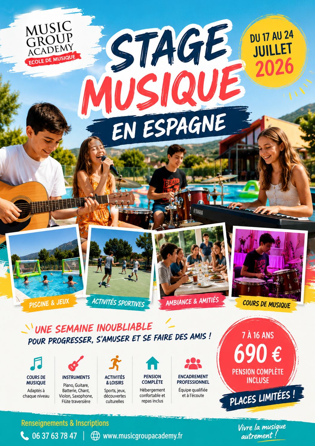 Stage Musique Enfant Été 2026 : une semaine musicale inoubliable en Espagne